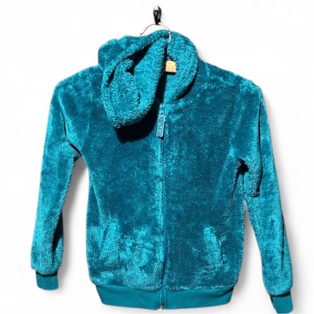 💰BOGO FREE AZ Jean Co Fuzzy Full Zip Hooded Jacket M 10-12